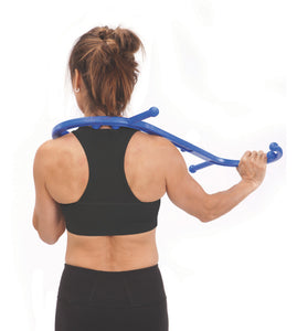 LiBa Back and Neck Massager - Blue - for Trigger Point Fibromyalgia Pain  Relief and Self Massage Hook Cane Therapy