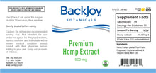 Premium Hemp Extract Oil 500mg by BackJoy Botanicals